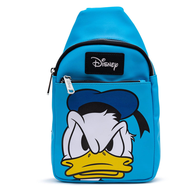 Angry face Donald Duck Blue Sling Bag Purse
