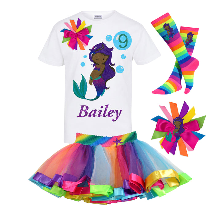 Girls Mermaid 9th Birthday Outfit Personalized Gift