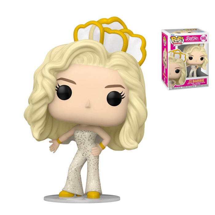 FUNKO POP! MOVIES: BARBIE - Gold Disco Barbie Vinyl Toy Figure # 1445 - Bubblegum Divas