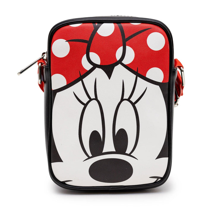 Disney: Minnie Mouse Face Flat Crossbody Bag - Bubblegum Divas