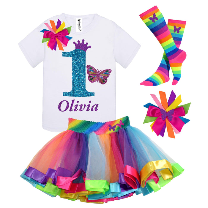 Enchanting Butterfly 1st Birthday Outfit for Baby Girls - Bubblegum Divas