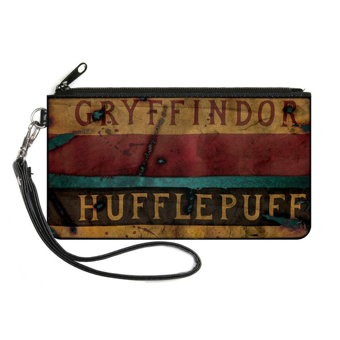 Harry Potter: Gryffindor & Hufflepuff Burnt Banners Canvas Zip Pouch Wallet - Bubblegum Divas 