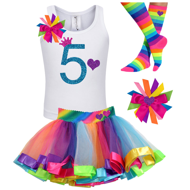 Girls Birthday Princess Outfit Blue Number 5