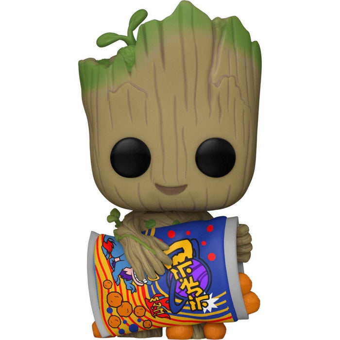 FUNKO POP! MOVIES: MARVEL I Am Groot (with Cheese Puffs) Vinyl Toy Figure #1196 - Bubblegum Divas