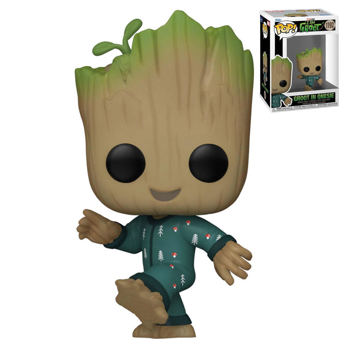 FUNKO POP! MOVIES: MARVEL I Am Groot in Onesie (Dancing) Vinyl Toy Figure #1192 - Bubblegum Divas