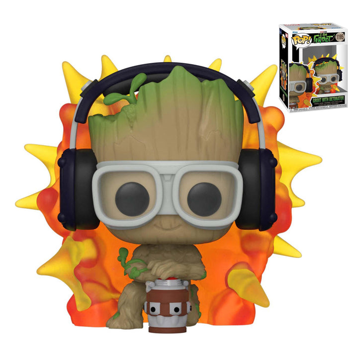 FUNKO POP! MOVIES: MARVEL I Am Groot (with Detonator) Vinyl Toy Figure #1195 - Bubblegum Divas