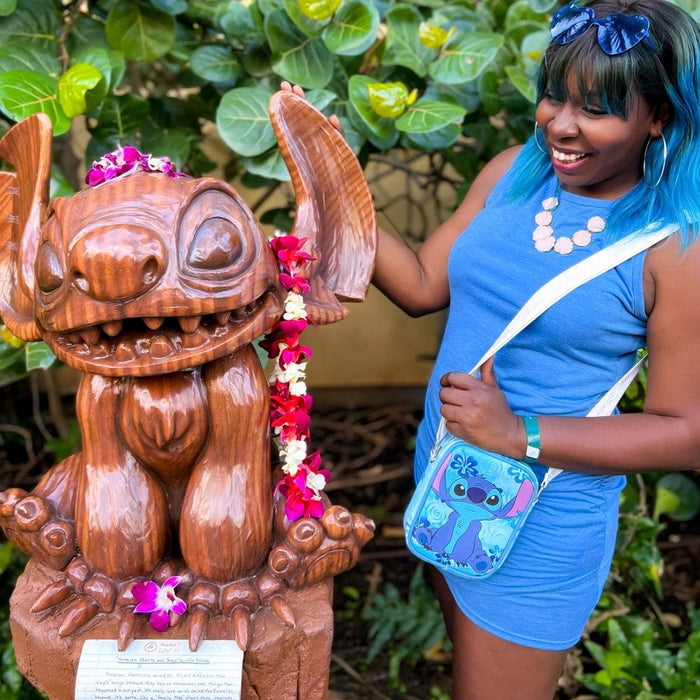 Disney: Lilo and Stitch Crossbody Bag Stitch Flower Blues Zip Purse - Bubblegum Divas