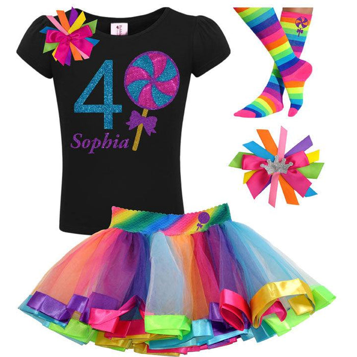 4th Birthday Girl Lollipop Outfits - Bubblegum Divas 