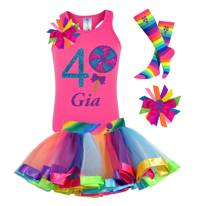 4th Birthday Lollipop - Bubblegum Divas