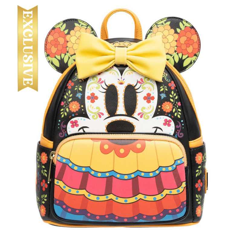 Minnie Mouse Dia de los Muertos Sugar Skull Mini-Backpack - Loungefly - Bubblegum Divas 