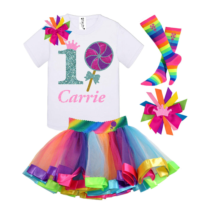 Sweet Celebration - Custom Lollipop Themed 1st Birthday Outfit for Baby Girls - Bubblegum Divas