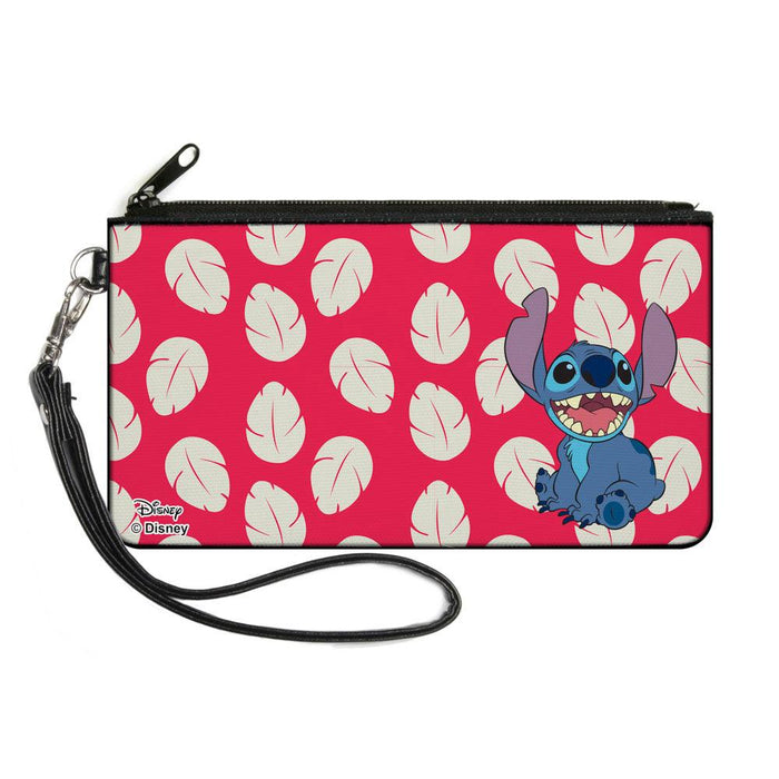 Disney: Lilo and Stitch Zipper Wallet Stitch Sweet Smiling Pose Leaves Red - Bubblegum Divas