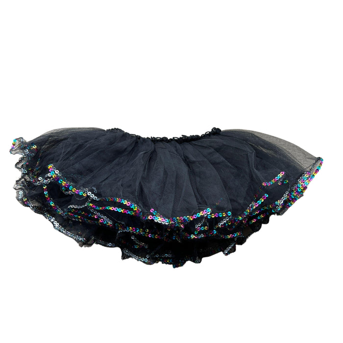 Black Tutu Skirt Black Iridescence Trim - Bubblegum Divas 