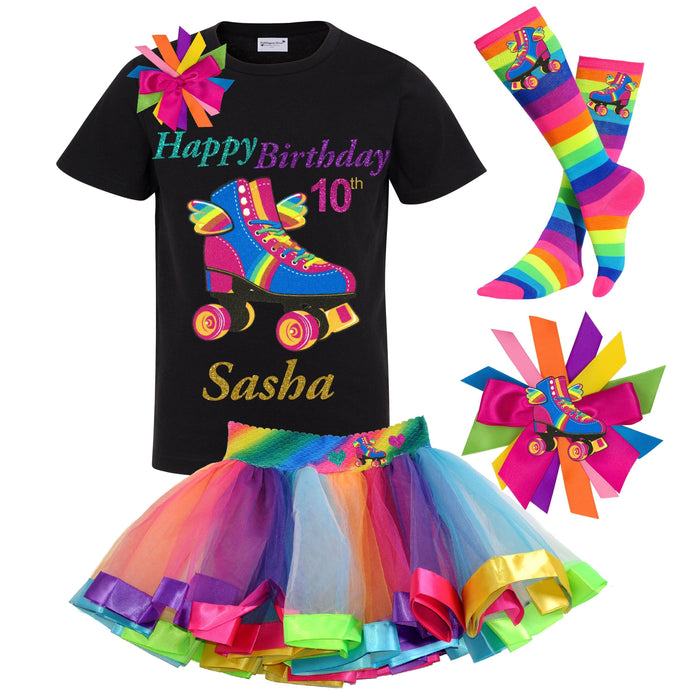Happy 10th Birthday Roller Skate Outfit - Happy Wings - Bubblegum Divas