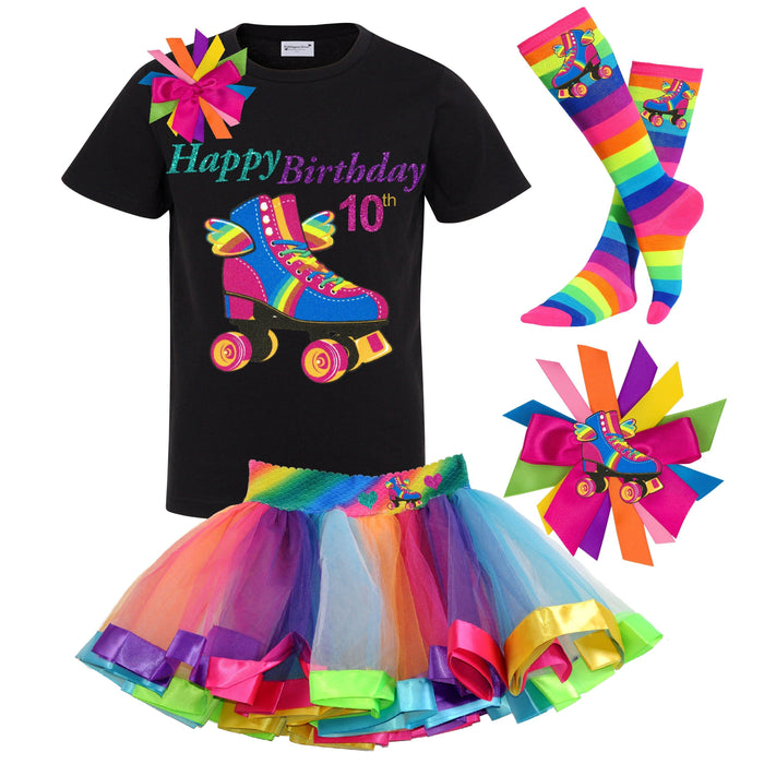 Happy 10th Birthday Roller Skate Outfit - Happy Wings - Bubblegum Divas