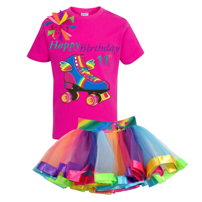 Happy 11th Birthday Roller Skate Outfit - Happy Wings - Bubblegum Divas