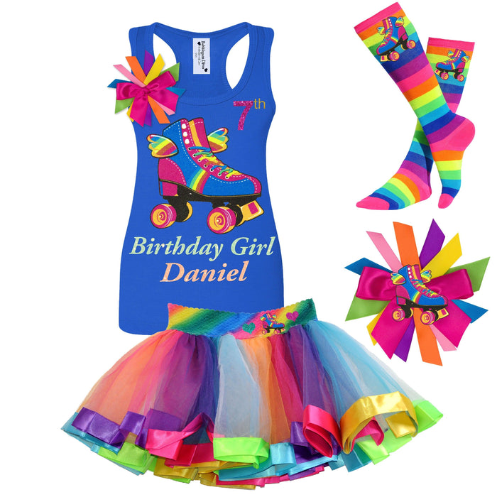 Happy Birthday Girl Roller Skate Tank Top Shirt 7 - Happy Wings - Bubblegum Divas