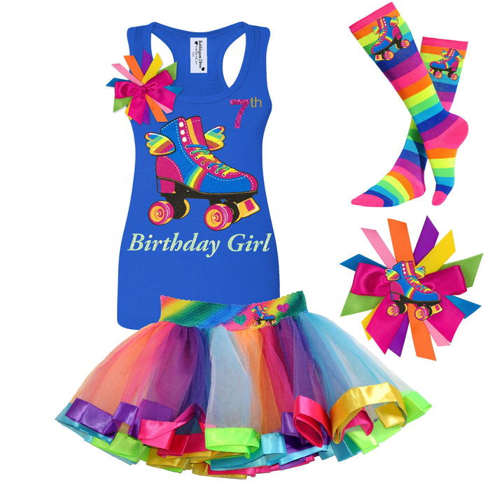 Happy Birthday Girl Roller Skate Tank Top Shirt 7 - Happy Wings - Bubblegum Divas