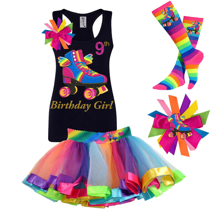 Happy Birthday Girl Roller Skate Tank Top Shirt 9 - Happy Wings - Bubblegum Divas