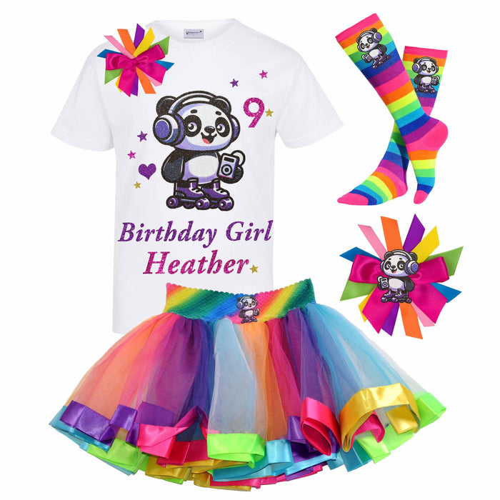 Panda Bear Retro Roller Skate 9 - Bubblegum Divas
