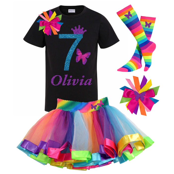 Rainbow Butterfly 7th Birthday - Bubblegum Divas