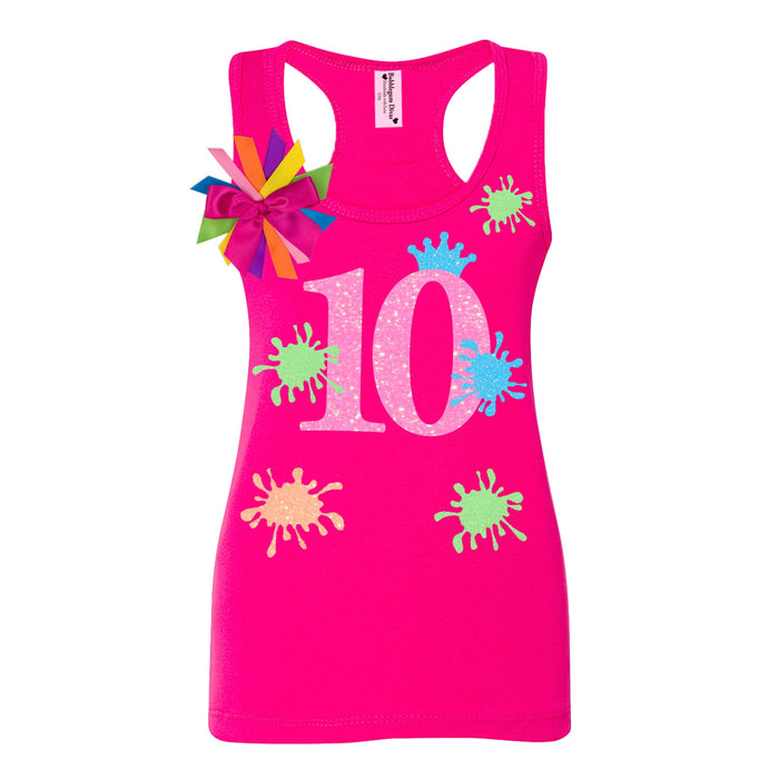 Personalized Glitter Slime 10th Birthday Tank Top - Bubblegum Divas