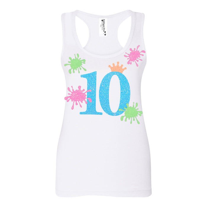Glitter Slime Tank Top for Girls 10th Birthday - Bubblegum Divas