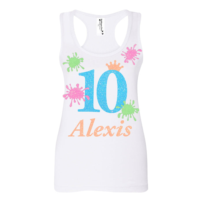 Glitter Slime Tank Top for Girls 10th Birthday - Bubblegum Divas