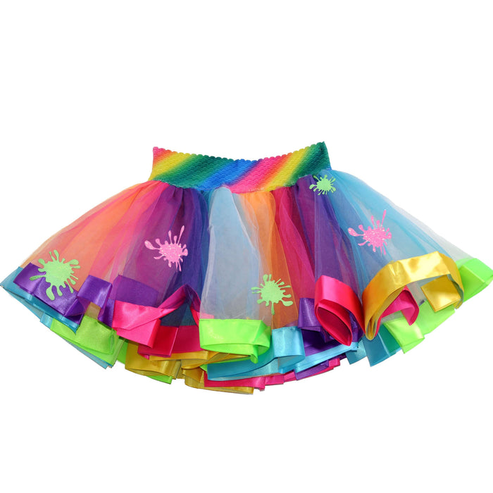 Slime Glow Rainbow Tutu Skirt for Girls - Bubblegum Divas