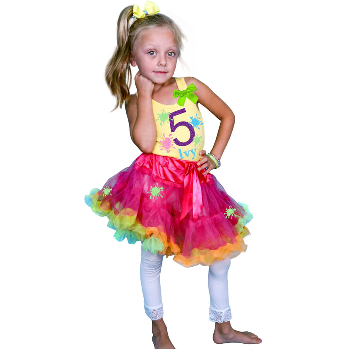 Girls 5th Birthday Slime Party Shirt & Tutu Outfit - Bubblegum Divas 