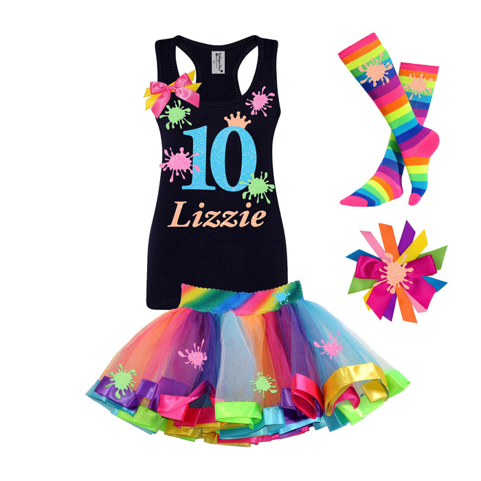 Glittery Rainbow Slime 10th Birthday Outfit - Bubblegum Divas 