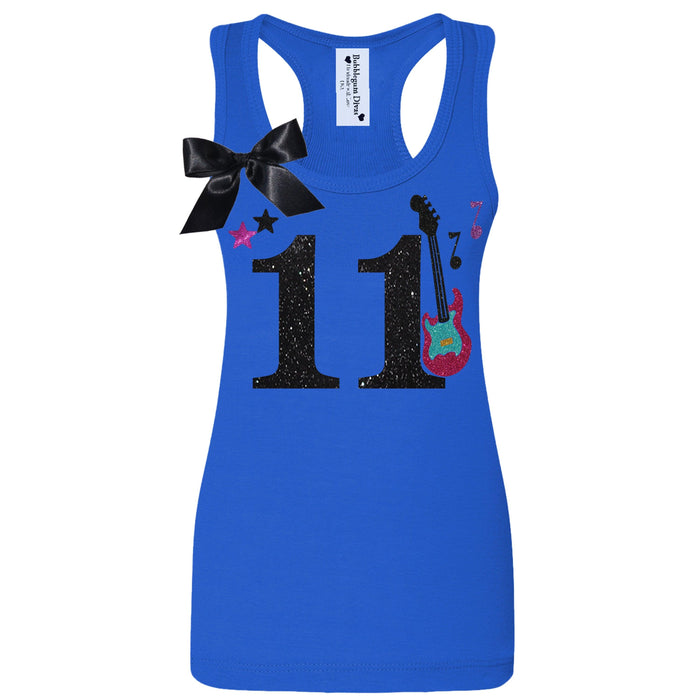 11th Birthday Shirt - Rock N Roll Guitar - Shirt - Bubblegum Divas Store