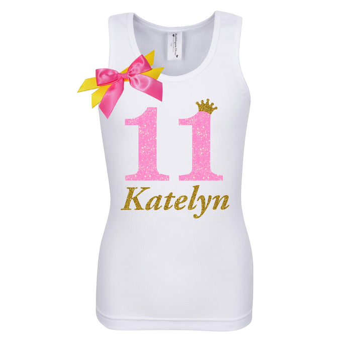 Tween Girls Neon Glow Pink Glitter Number Eleven - Bubblegum Divas