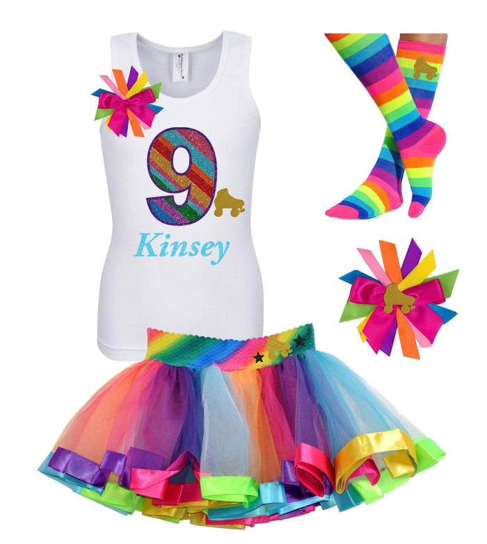 Roller Skate - 9th Birthday Girl Shirt - 9th Birthday Outfit - Bubblegum Divas Store