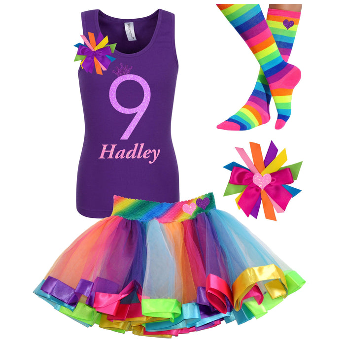 9th Birthday Purple Neon - 9th Birthday Outfit - Bubblegum Divas Store