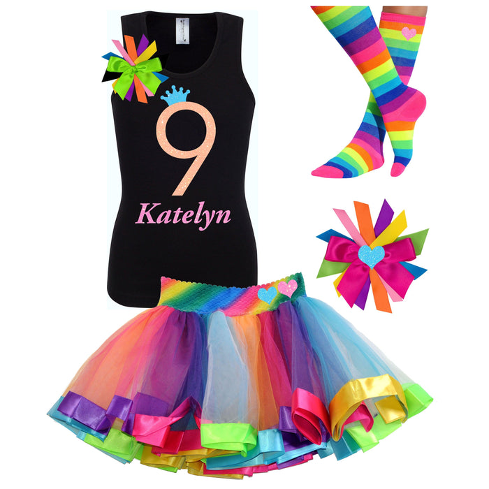 9th Birthday Outfit Neon Glow - 9th Birthday Outfit - Bubblegum Divas Store