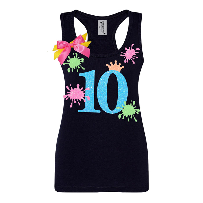 Sparkly and Fun Slime 10th Birthday Tank Top for Girls - Bubblegum Divas 