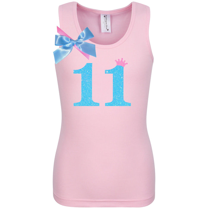 Neon Blue Glitter Number Eleven - Bubblegum Divas