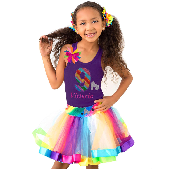 Roller Skate - 9th Birthday Girl Shirt - 9th Birthday Outfit - Bubblegum Divas Store