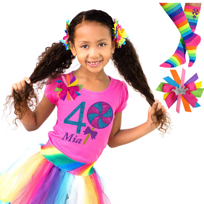 4th Birthday Girl Lollipop Outfits - Bubblegum Divas 