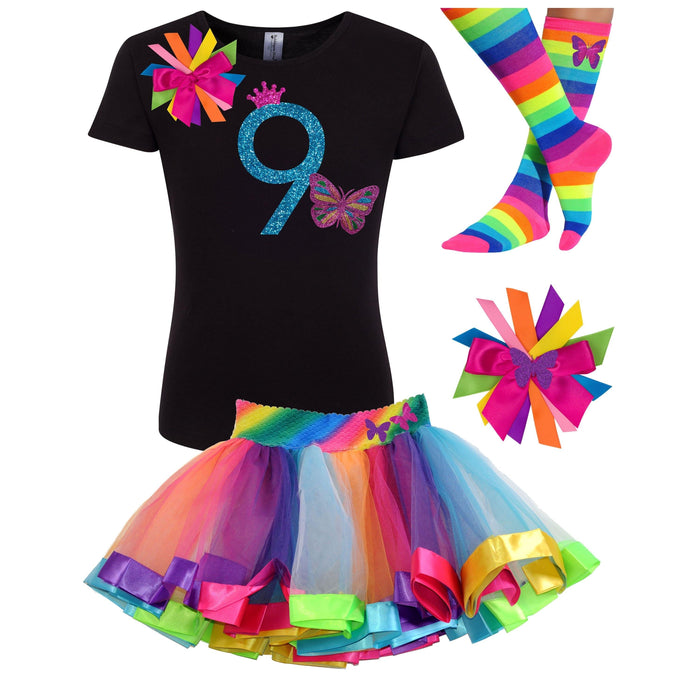 9th Birthday Outfit Butterfly - 9th Birthday Outfit - Bubblegum Divas Store