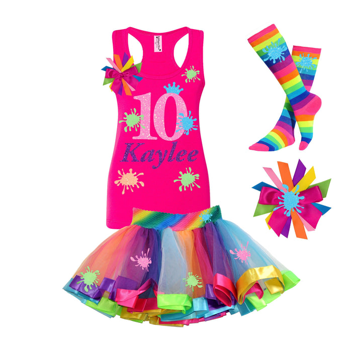 Glittery Rainbow Slime 10th Birthday Outfit - Bubblegum Divas