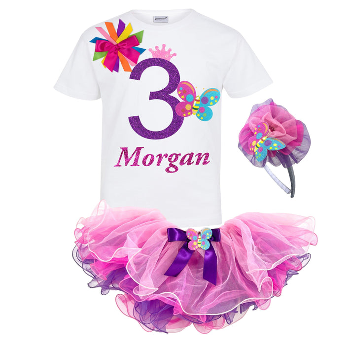 Butterfly 3rd Birthday Outfit Personalized