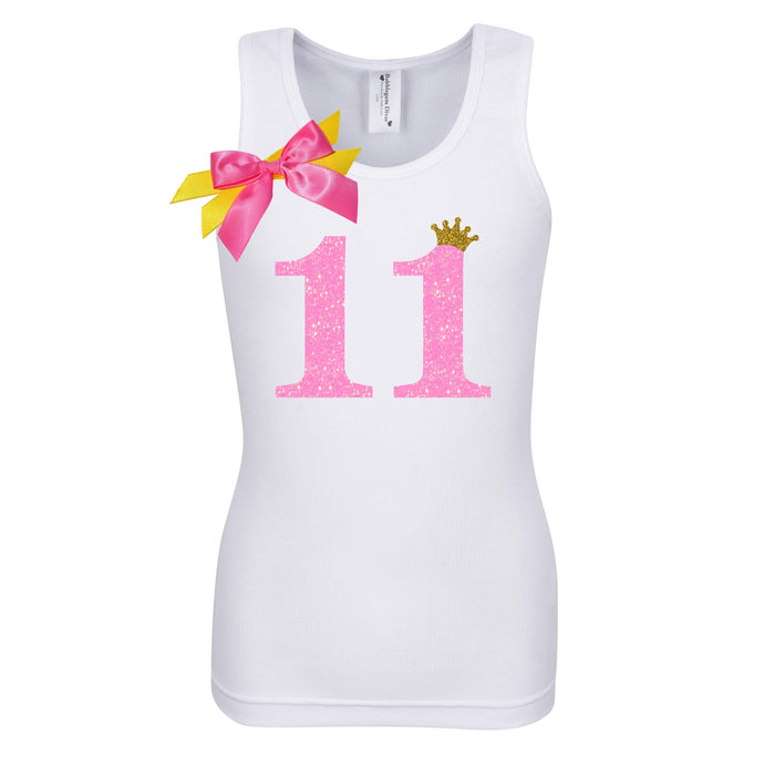 Tween Girls Neon Glow Pink Glitter Number Eleven - Bubblegum Divas