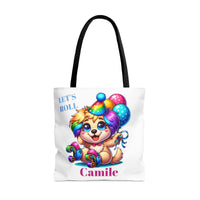 Lucky the Roller-Skating Puppy Canvas Tote Bag 🐶 - Bubblegum Divas 