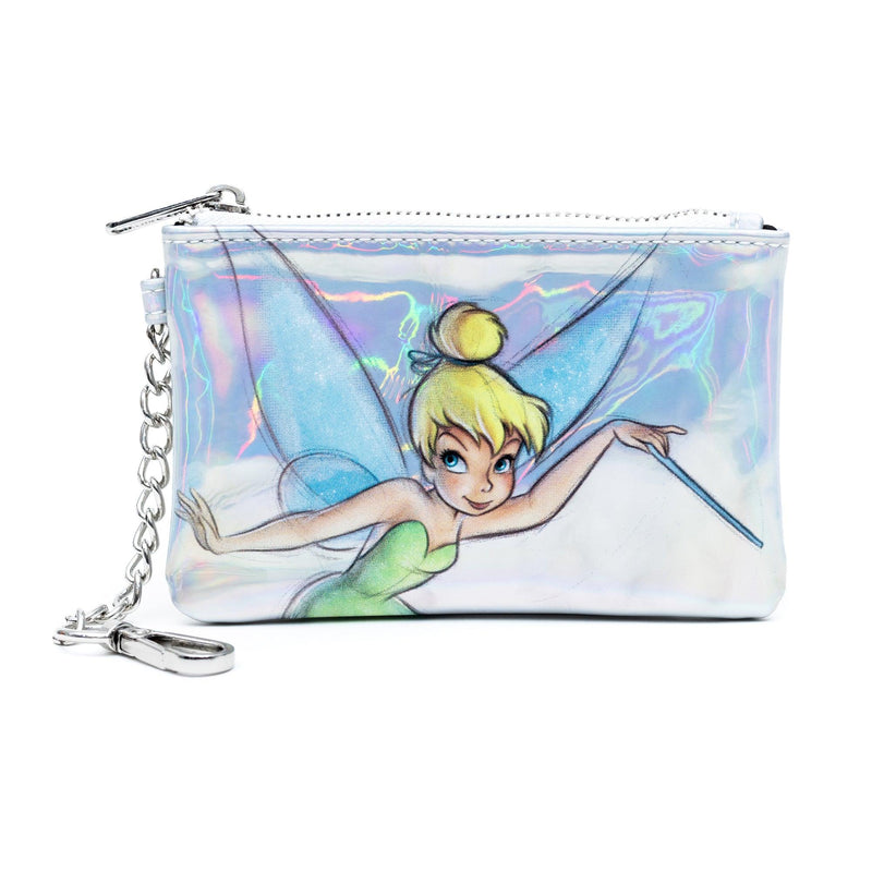 Disney Tinker Bell Iridescent Holographic Zipper Wallet Front Side of Bag