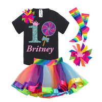 Sweet Celebration - Custom Lollipop Themed 1st Birthday Outfit for Baby Girls - Bubblegum Divas 