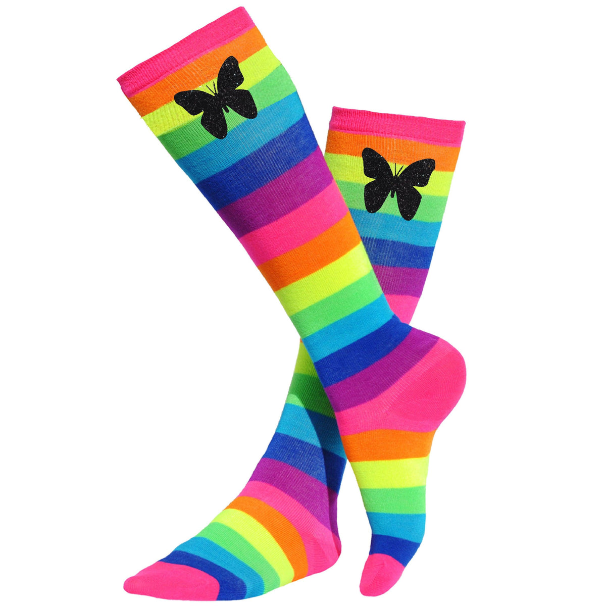 Glitter Butterfly Socks - Bubblegum Divas 