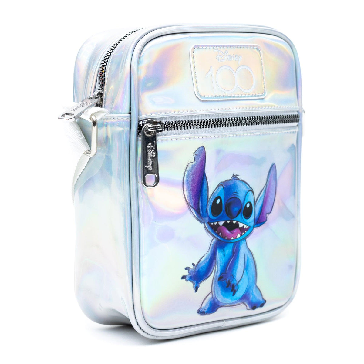 Disney: Lilo and Stitch Iridescent Holographic Zip Purse Crossbody Tote Bag Wallet