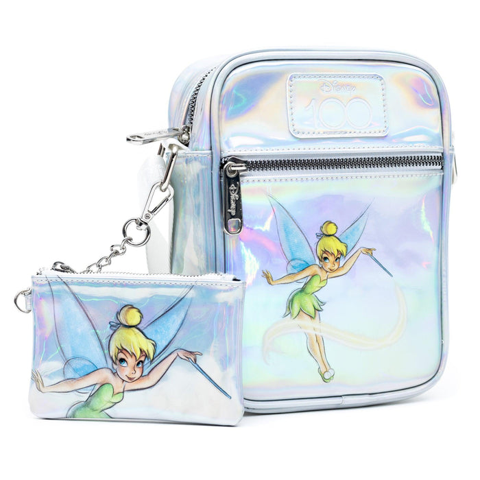 Disney Tinker Bell Iridescent Holographic Purse Bag Wallet Set Front